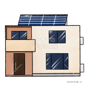 住宅とソーラーパネル　 house and solar panel