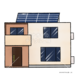 住宅とソーラーパネル　 house and solar panel