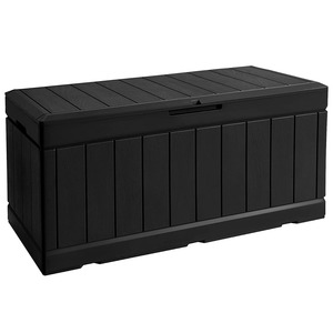 【人気】HOMECO 物置 収納庫 310L 大容量 幅116 倉庫 屋外収納庫 ベンチストッカー 大型物置 ベランダ収納 アウトドア収納 ガーデン収納 おしゃれ ブラック 幅116*奥行54*高さ58cm