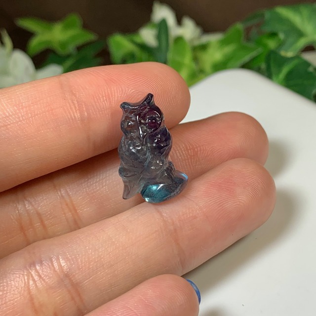 31.可愛い小さいフローライトふくろう