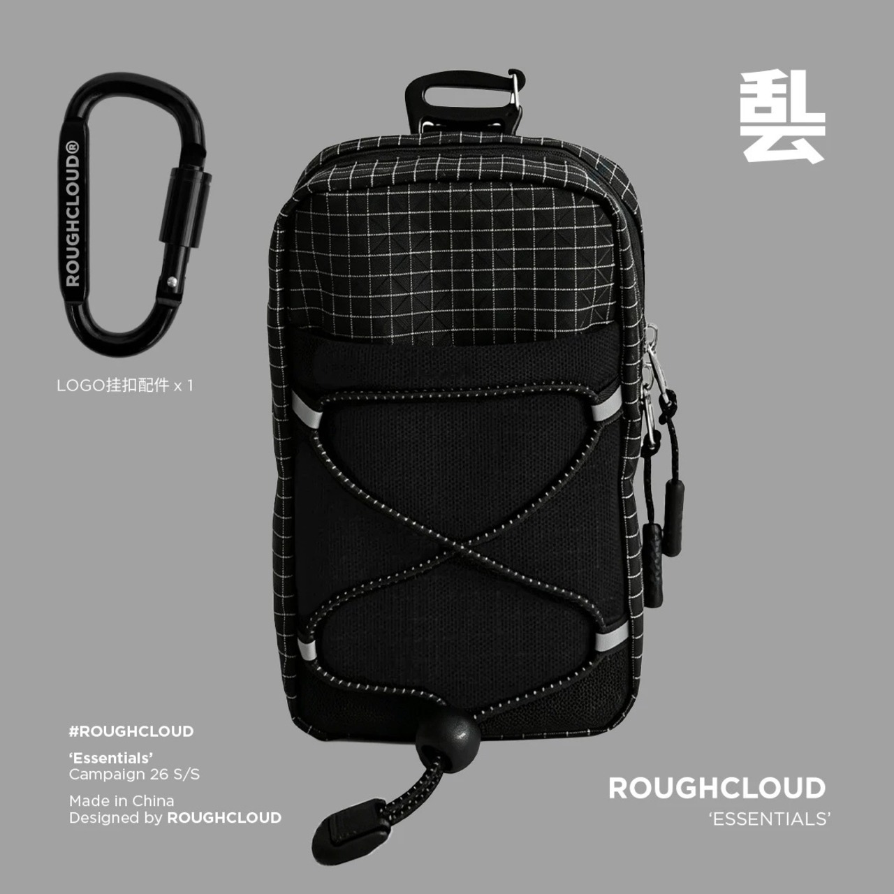 ROUGHCLOUD リップストップ ショルダー ストラップ アタッチメント ポーチ