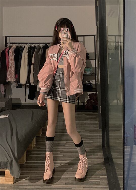 スタイルルーズカジュアルジャケット オータムトップス ピンク 秋物 モンロー80569100194