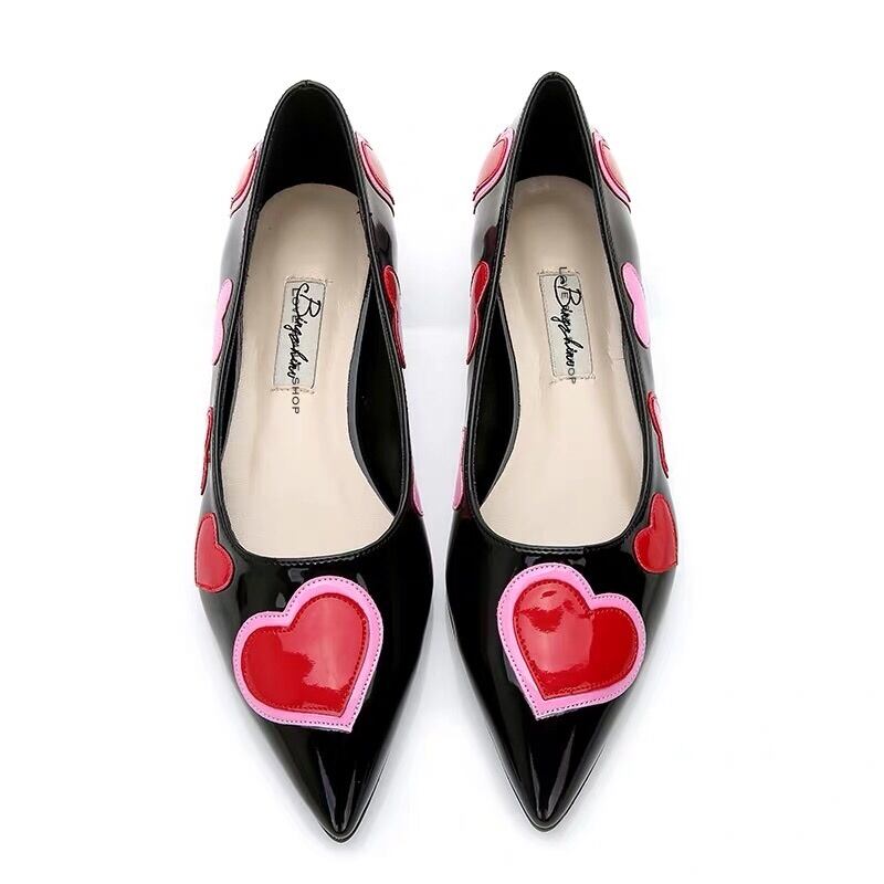 ♡lovebeer　パンプス♡ LOVEHUNTER パンプス 厚底 8cmヒール ローファー 黒 エナメル