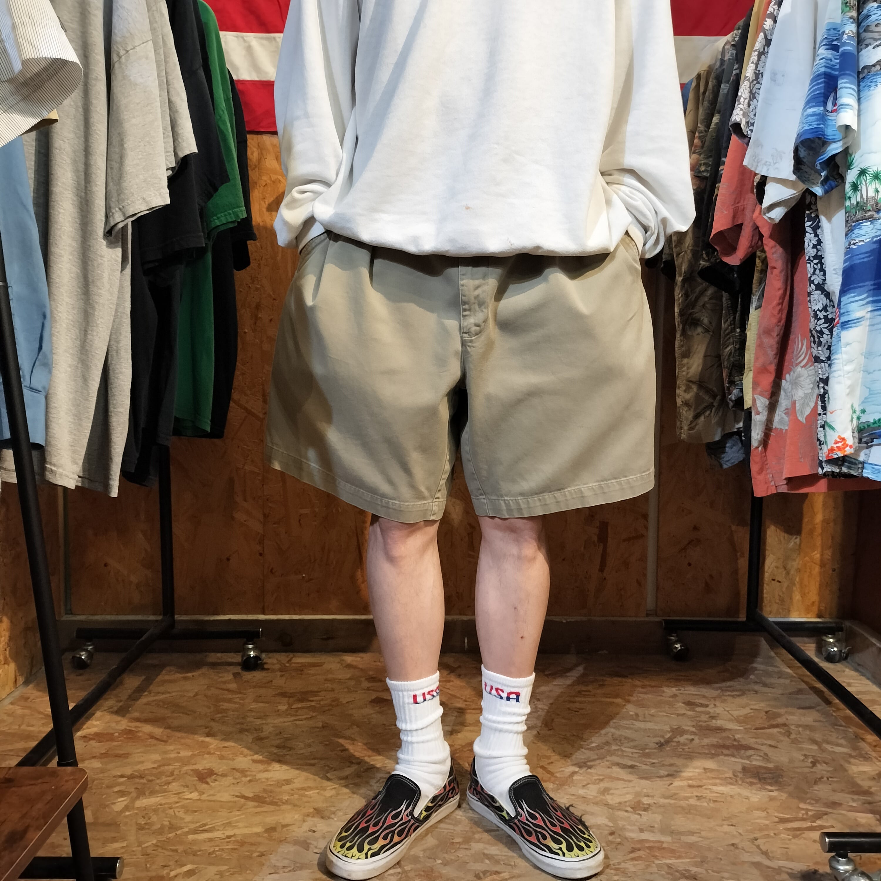 Used ショートパンツ◆w38 Polo by Ralph Lauren モスグリーン チノショーツ◆USA古着 ヴィンテージ