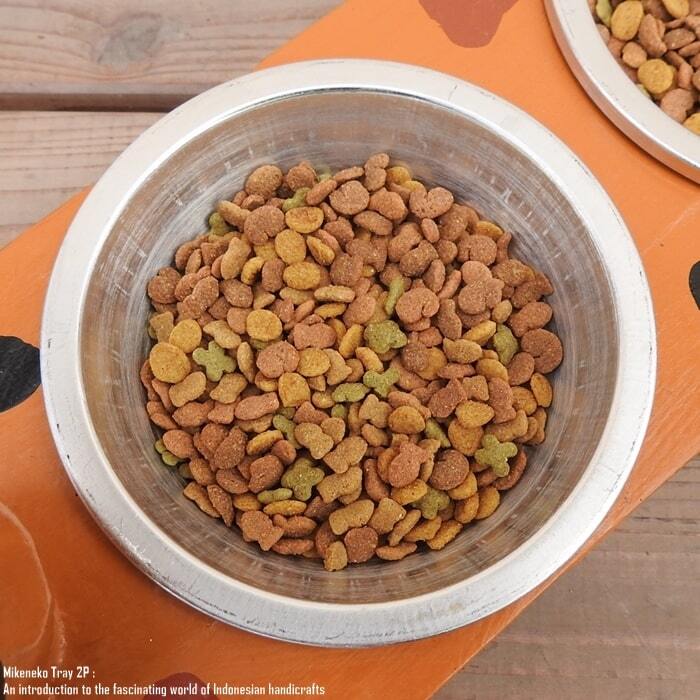三毛猫 餌入れ フードボール キャットフード トレー 2P 2連 ダブル