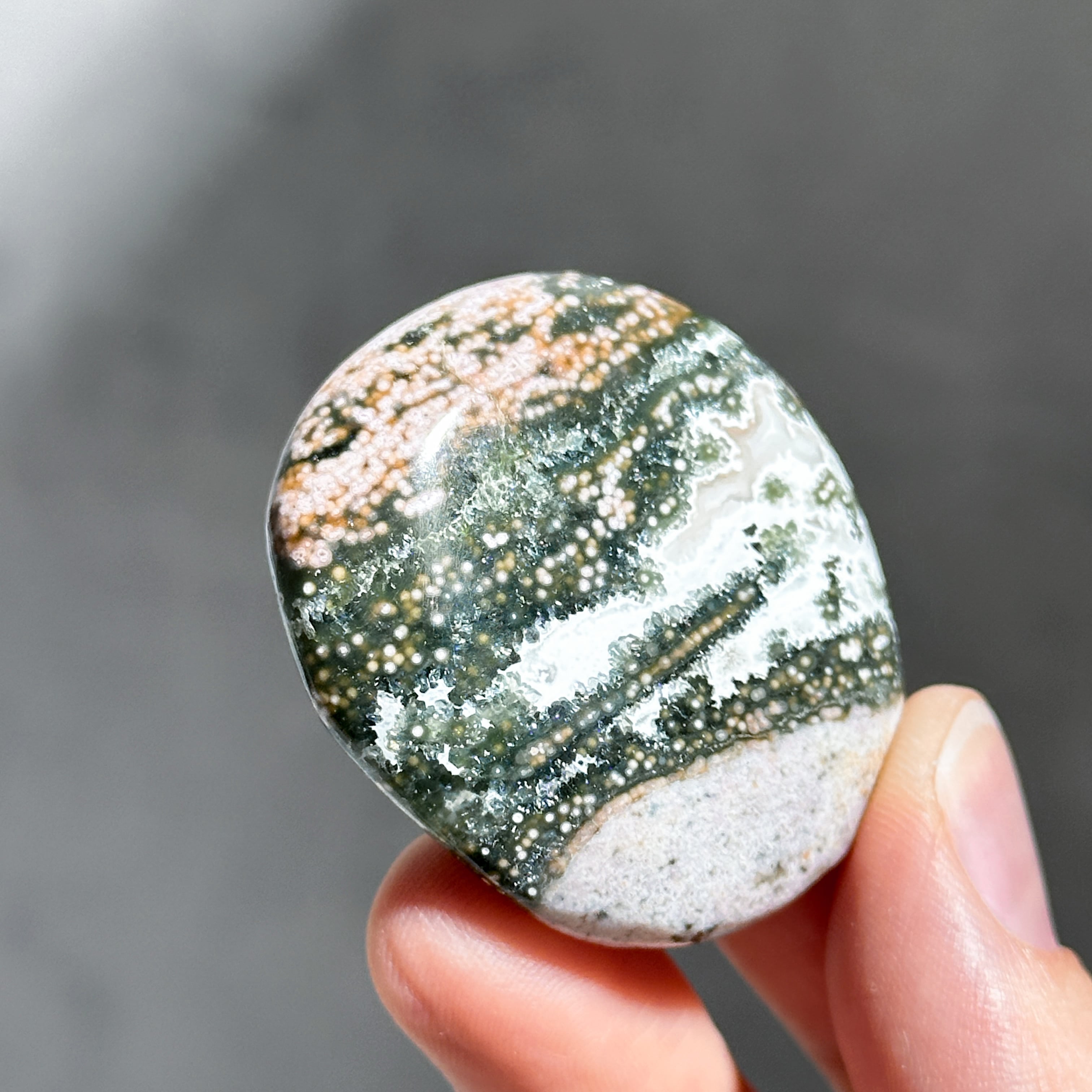 オーシャンジャスパー パームストーン41◇ Ocean Jasper ◇天然石