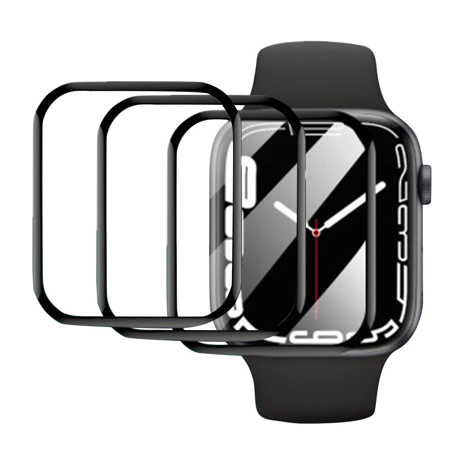 【数量限り】【3枚組】ANYOI 対応 Apple Watch フィルム 41mm Apple Watch 保護フィルム 3D全面保護 高透過率 気泡なし 指紋防止 PET複合材 アップルウォッチ 保護フィルム AppleWatch 9/8/7フィルム アップルウォッチ9/8/7 フィルム 対応 41mm