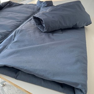 ネイビーブルービッグキルトジャケットコート　1108