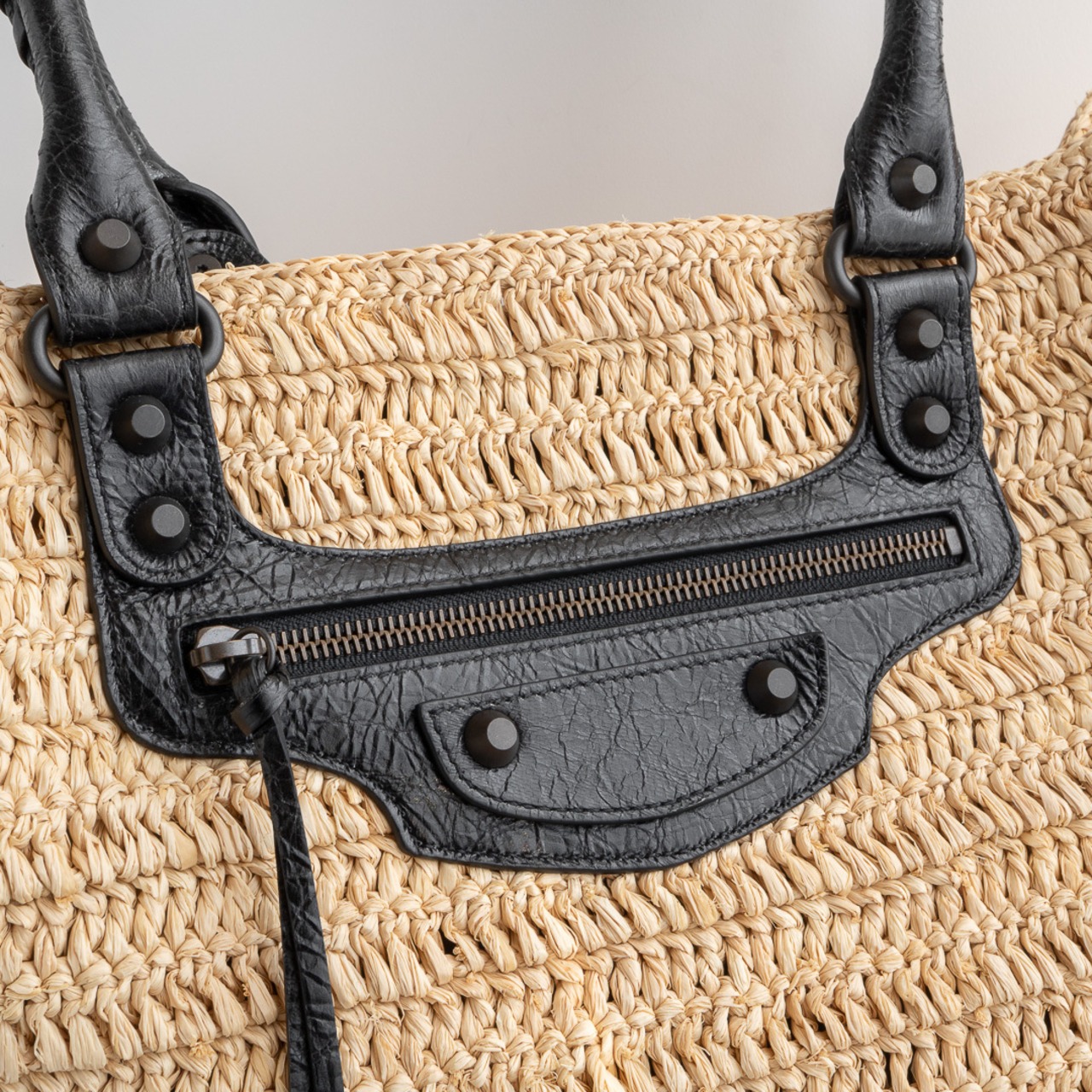 BALENCIAGA Le City ミディアム バスケットバッグ ラフィア