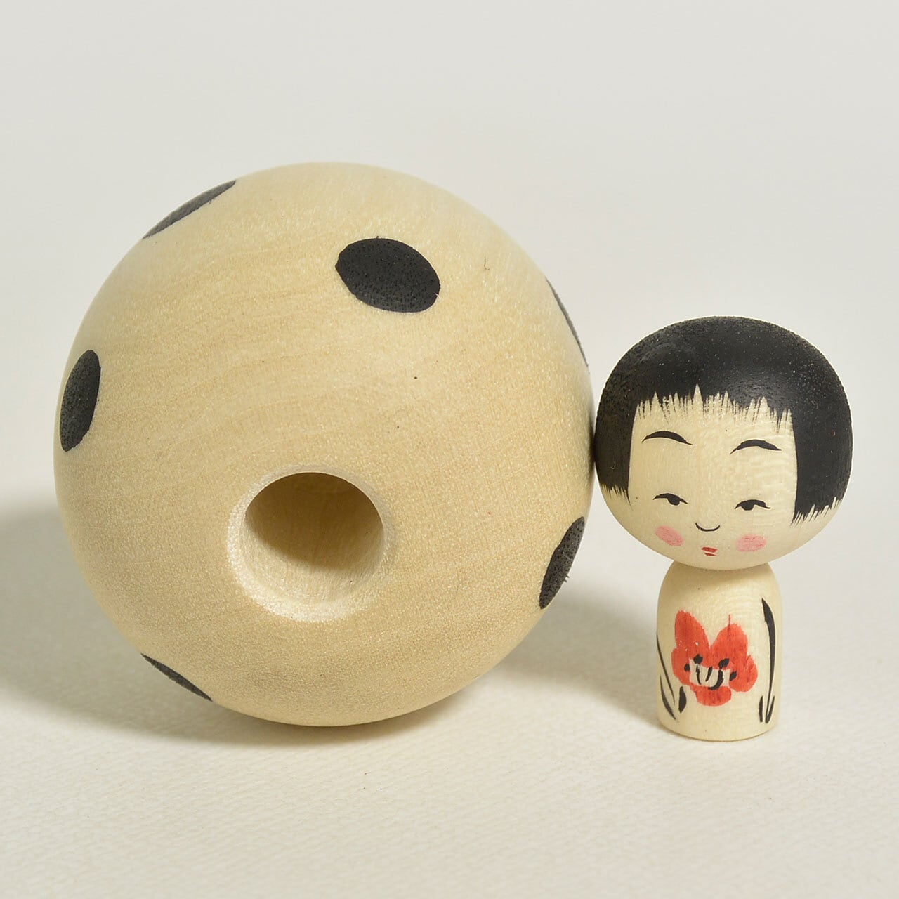 豆大福ちゃんこけし 約1.5寸 約4.5cm 鈴木明 工人（作並系）#2507