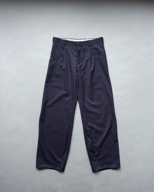 A MACHINE Trousers Pants - blanch pattern - sea (Navy)