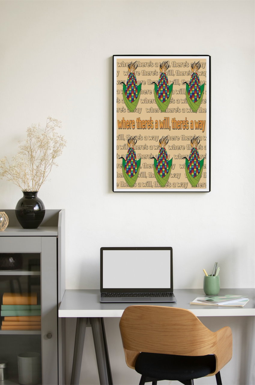 DHD(M)015【フレーム付きインテリアポスターA2　とうもろこしⅢ】