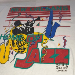 1990's  NEW ORLEANS HOME OF JAZZ   PRINT T-SHIRT   /  1990年代  ニューオリンズ ホームオブジャズ  プリントT