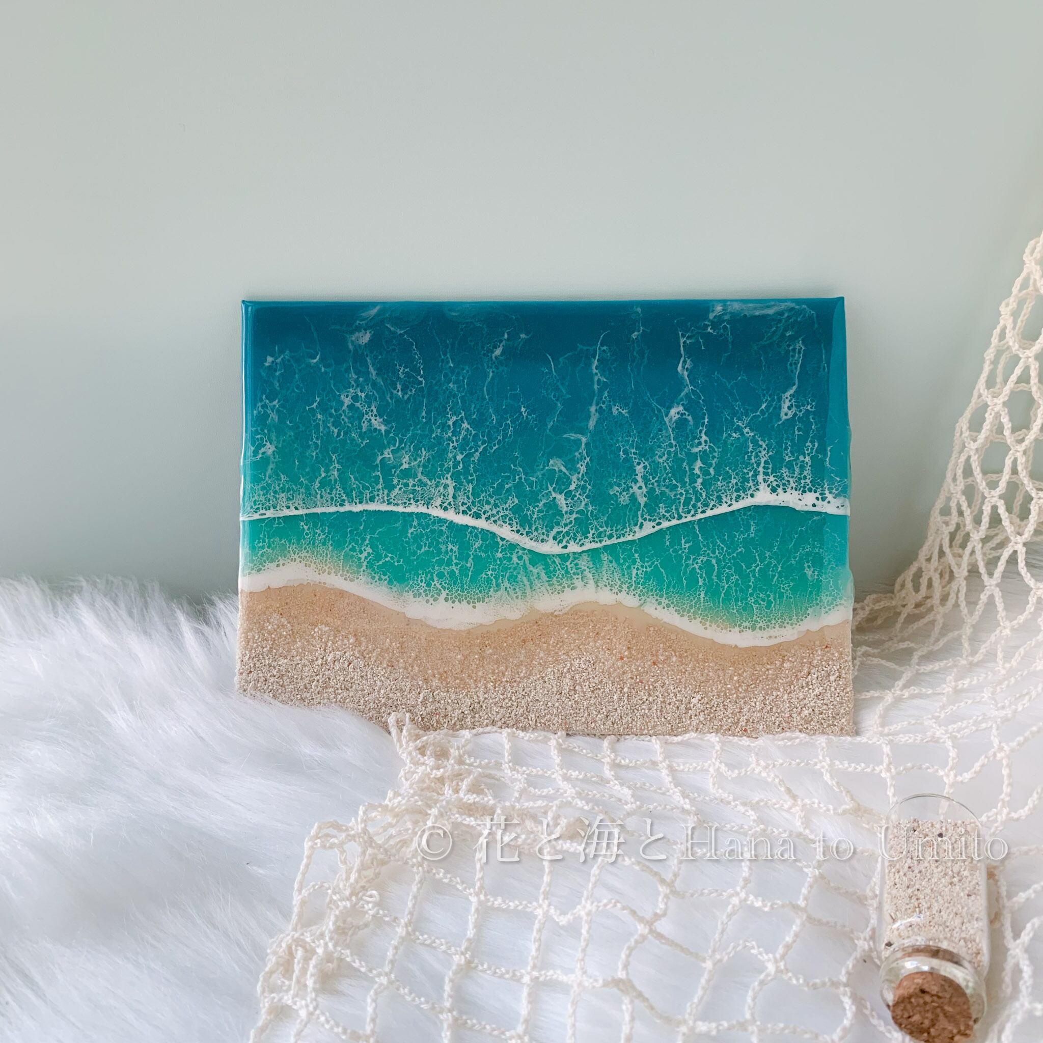 海と白波のキャンバスアート✳︎海レジンアート オーシャンアート | 花