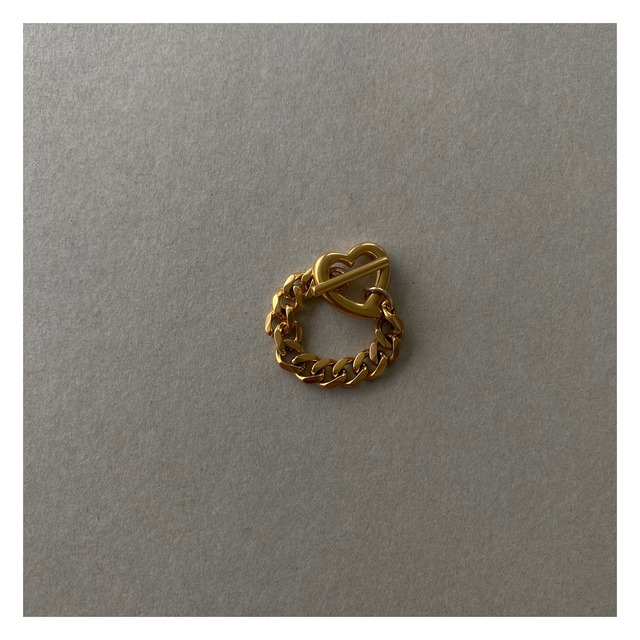Mode Heart Chain Ring（All Gold）