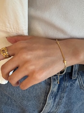 スリーハートスリムブレスレット