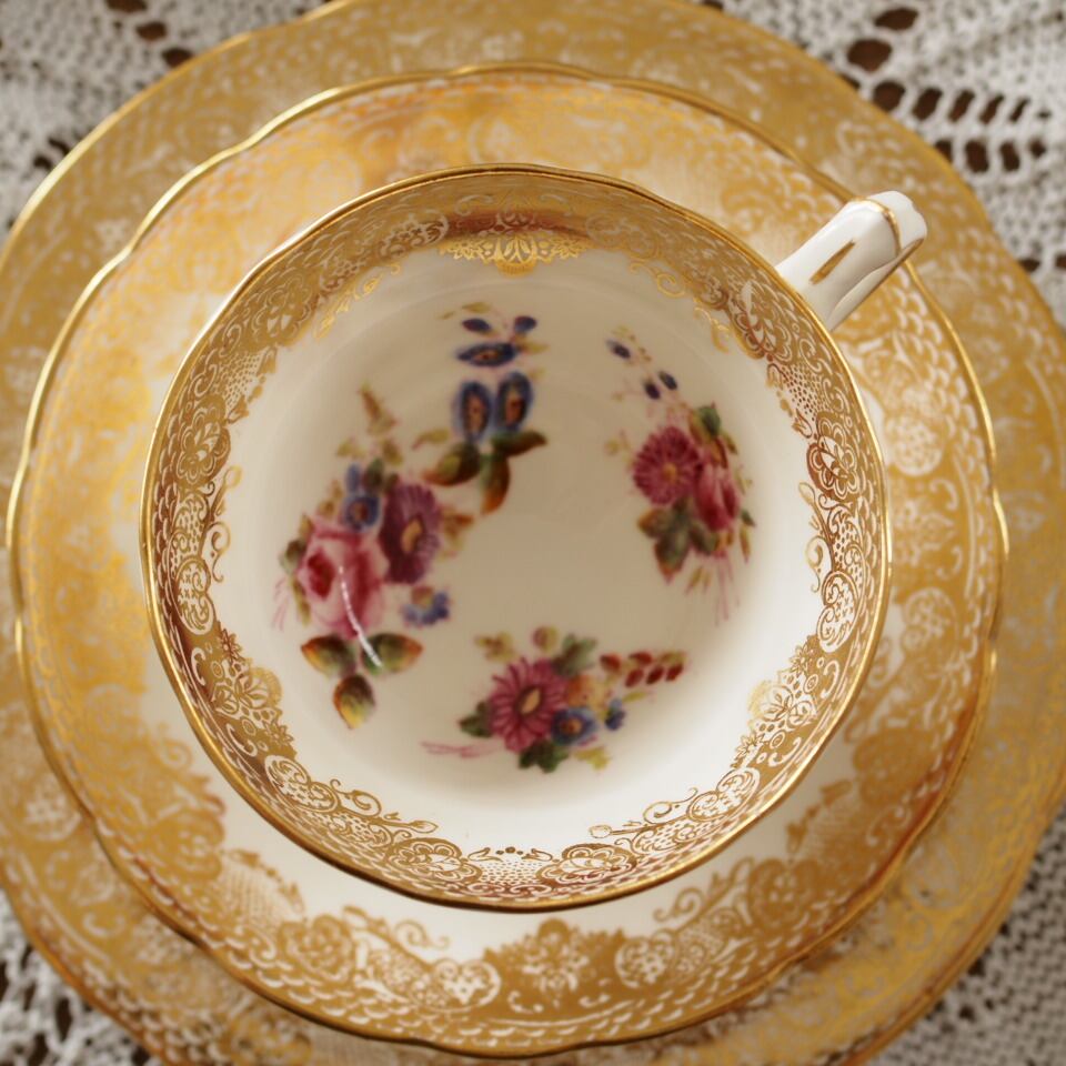 美品】英国ハマースレイ ドレスデンスプレイ トリオD プレート大