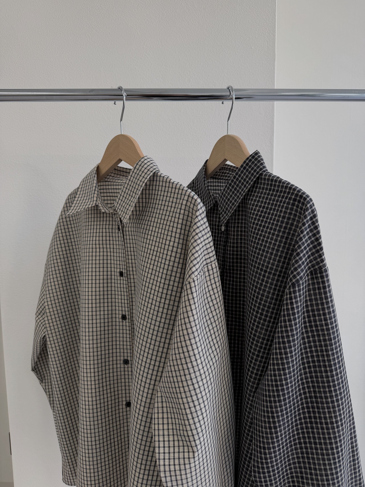 big cuffs check lightly shirts