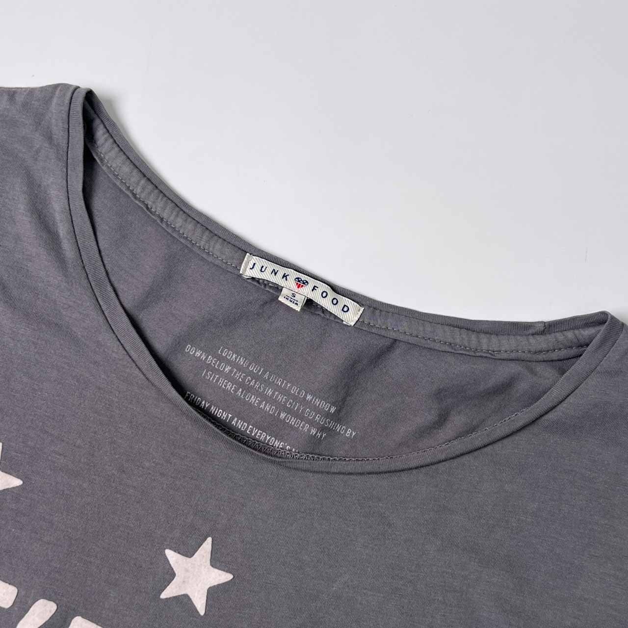 USA製 JUNK FOOD ジャンクフード フレンチスリーブ Tシャツ カットソー S/グレー レディース