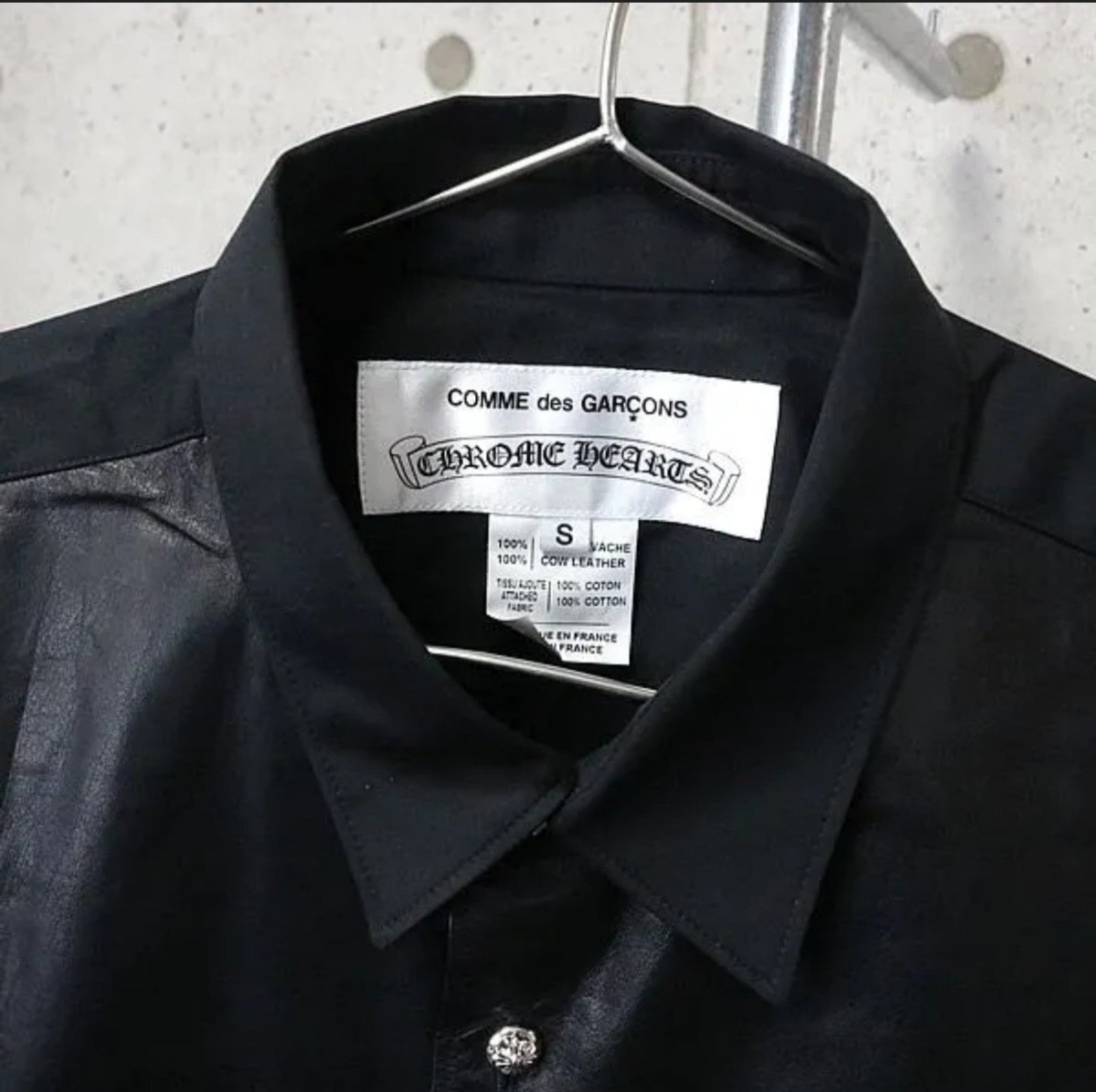 CHROME HEARTS クロムハーツ ギャルソン レザー切り替え 半袖 CHROME HEARTS クロムハーツ ギャルソン レザー切り替え 半袖