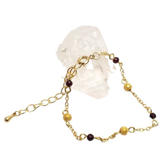 ガーネット パワーストーンブレスレット 1月誕生石 才能開花 前向き 生命力 情熱的な恋愛 パワーストーン チェーン ブレス レディース ギフト 送料無料 アクセサリー