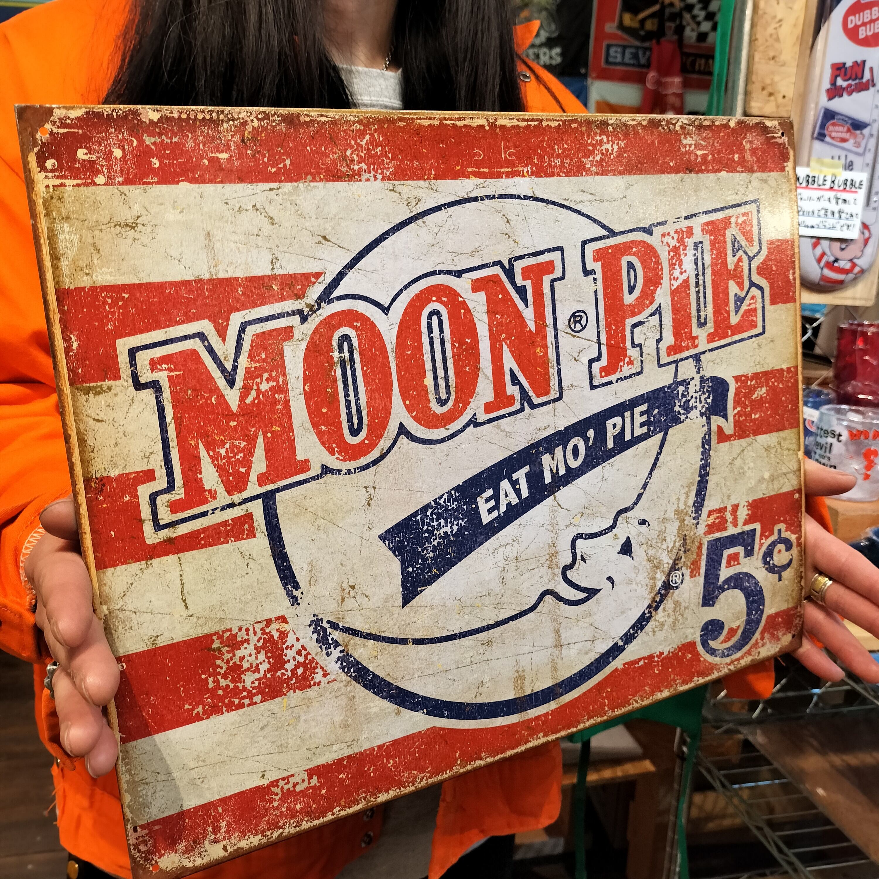 アメリカ製 サイン◇moon pie アドバタイジング◇ブリキ看板 プレート
