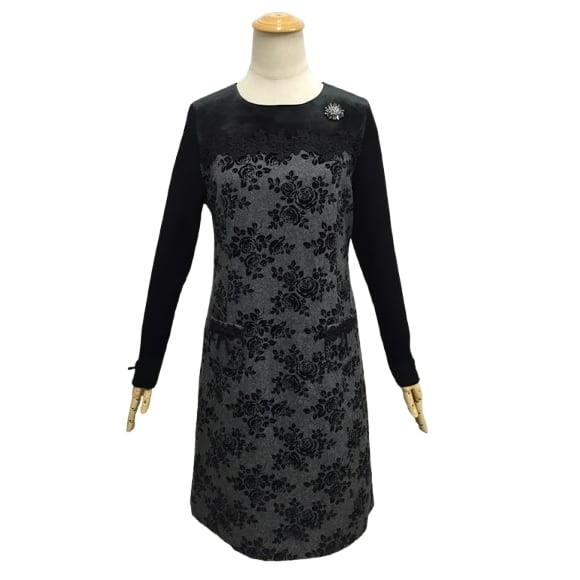 スーパービューティー ワンピース フロッキー ベロア 切替 2426022