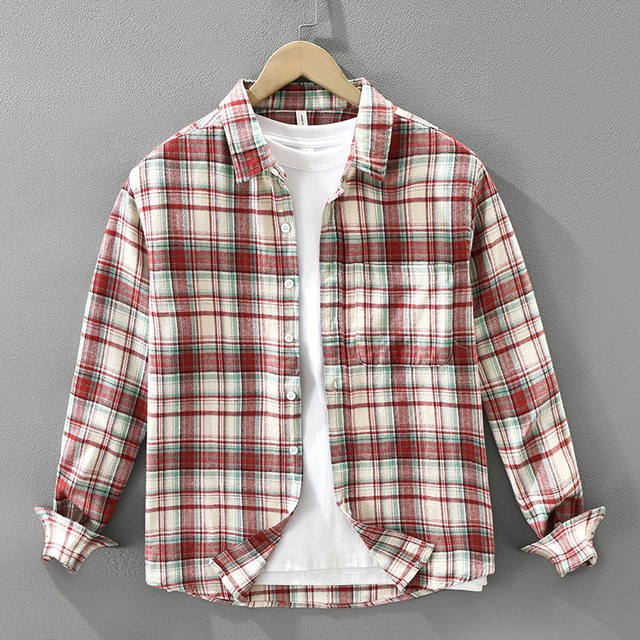 【M-3XL】Classic Plaid Long Sleeve Shirt / クラシック プレイド チェック 長袖 シャツ