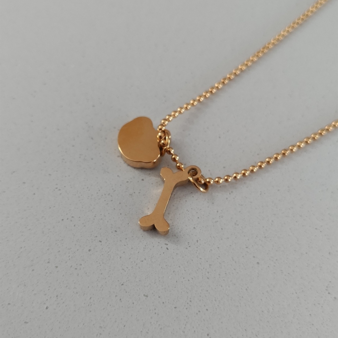 Dog＆Bone Charm necklace