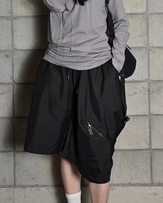 【25SS】NAMESAKE(ネームセイク) / NISHI KASAYA SHORTS EUPHORIC BLACK / パンツ