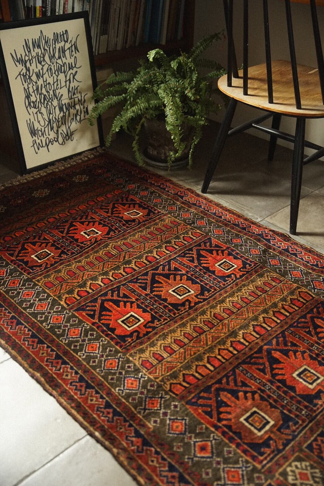 840 -Vintage Baluch rug