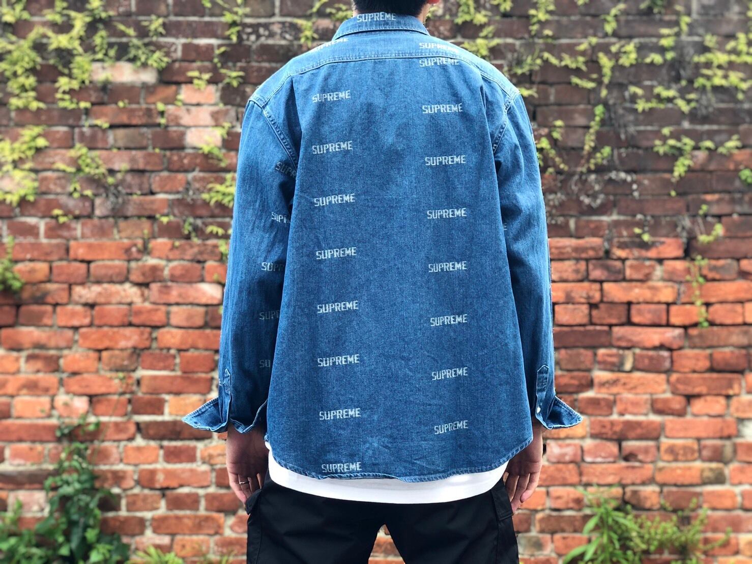 Supreme 19SS LOGO DENIM SHIRT LARGE 140IG6619 | BRAND BUYERS OSAKA