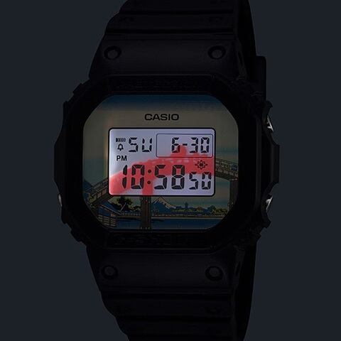 CASIO 葛飾北斎 深川万年橋下 DW-5600KHFM25-1JR 限定品☆カシオ G-SHOCK 葛飾北斎「深川万年橋下」 DW-5600KHFM25-1JR