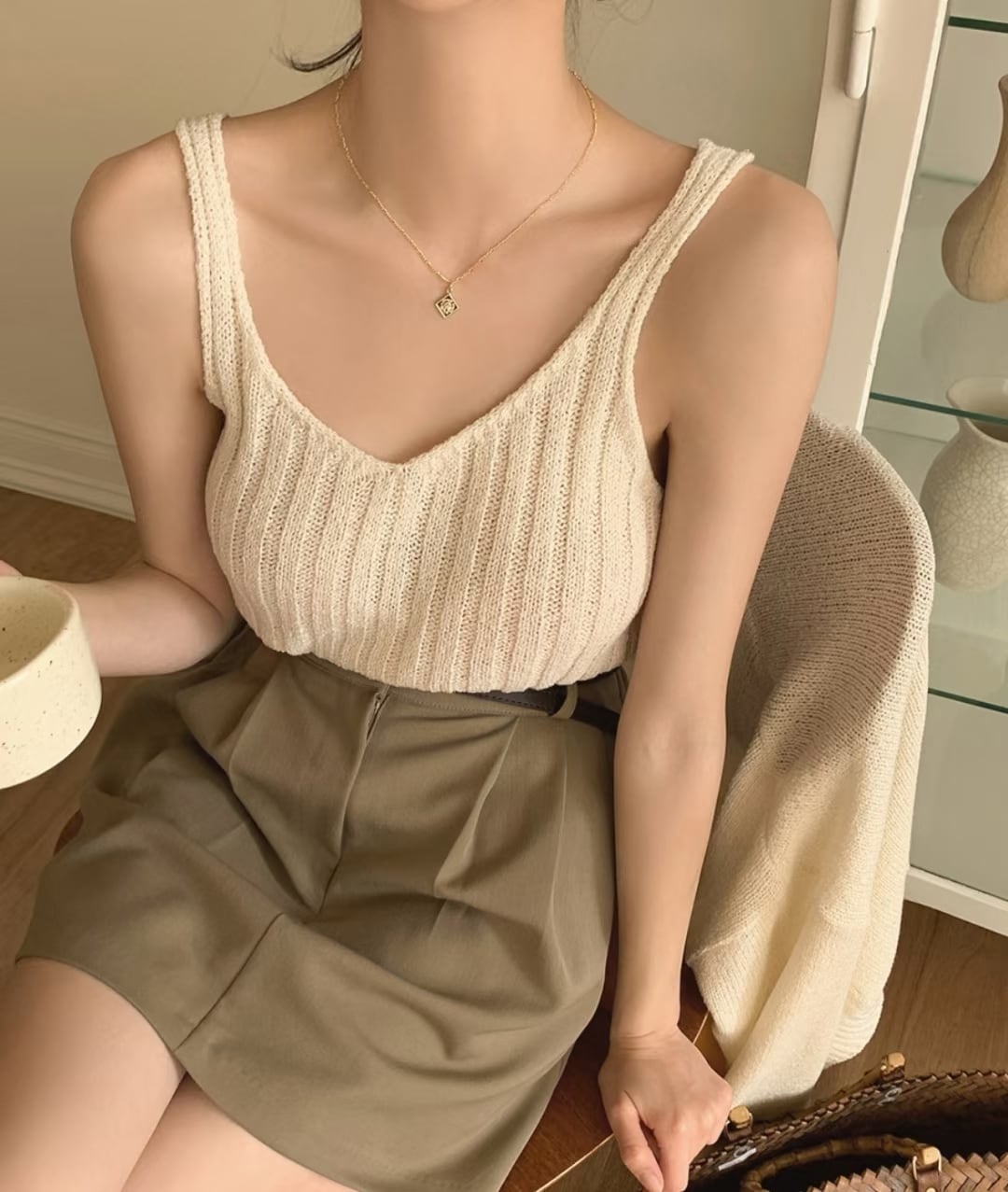 タンク＋カーディガンセット　AJ1179-1955