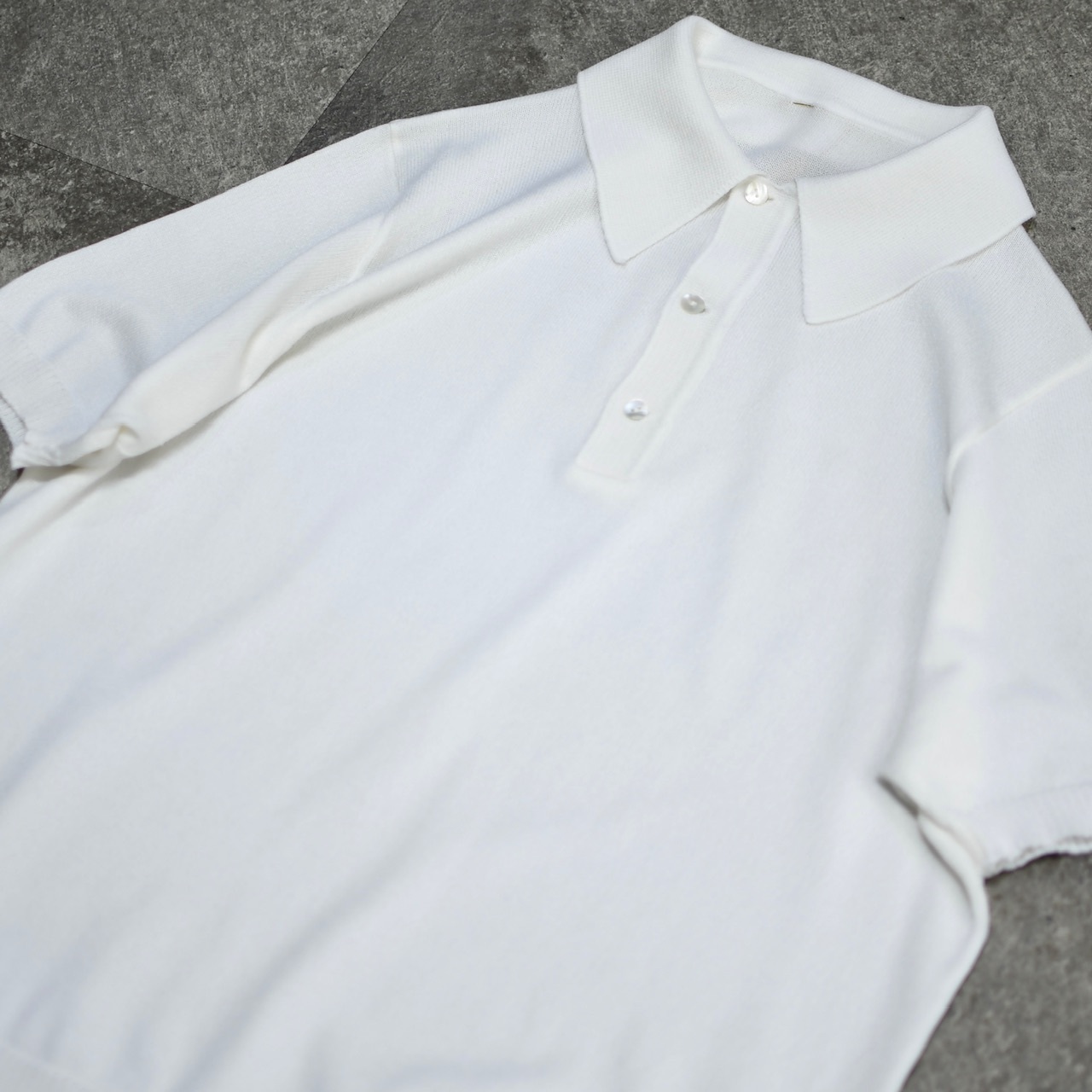 white knit polo