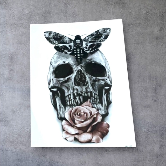 【TA-OT41】スカルローズタトゥシール