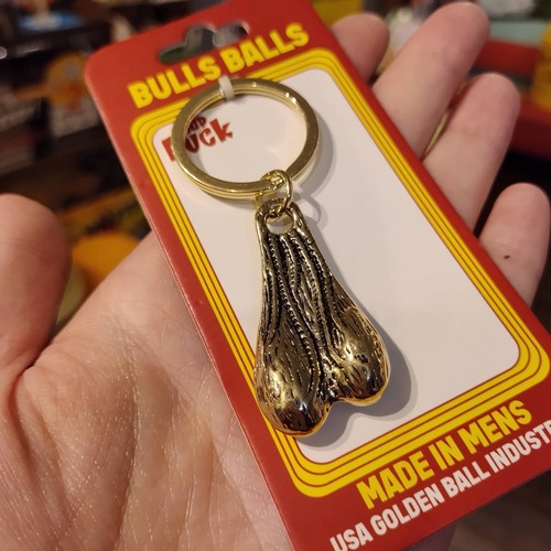 ゴールデンボール　キーホルダー　金玉/アメリカン雑貨　キーリング　USA