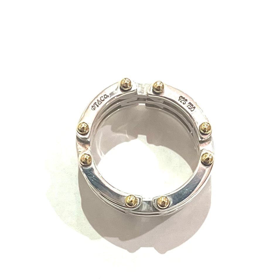 希少【TIFFANY&CO】2121 ゲートリング 18号／シルバー925×K18ゴールド
