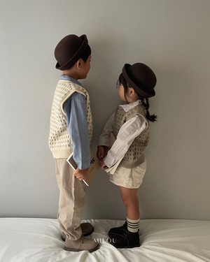 【即納】design knit vest code set   / milou's select