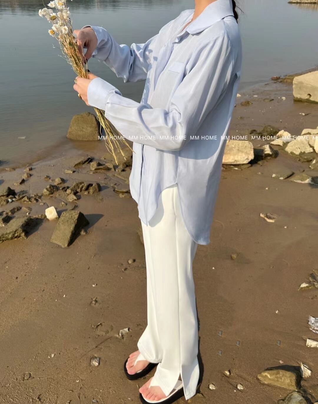 オープンカラーブラウス　AJ42441-906