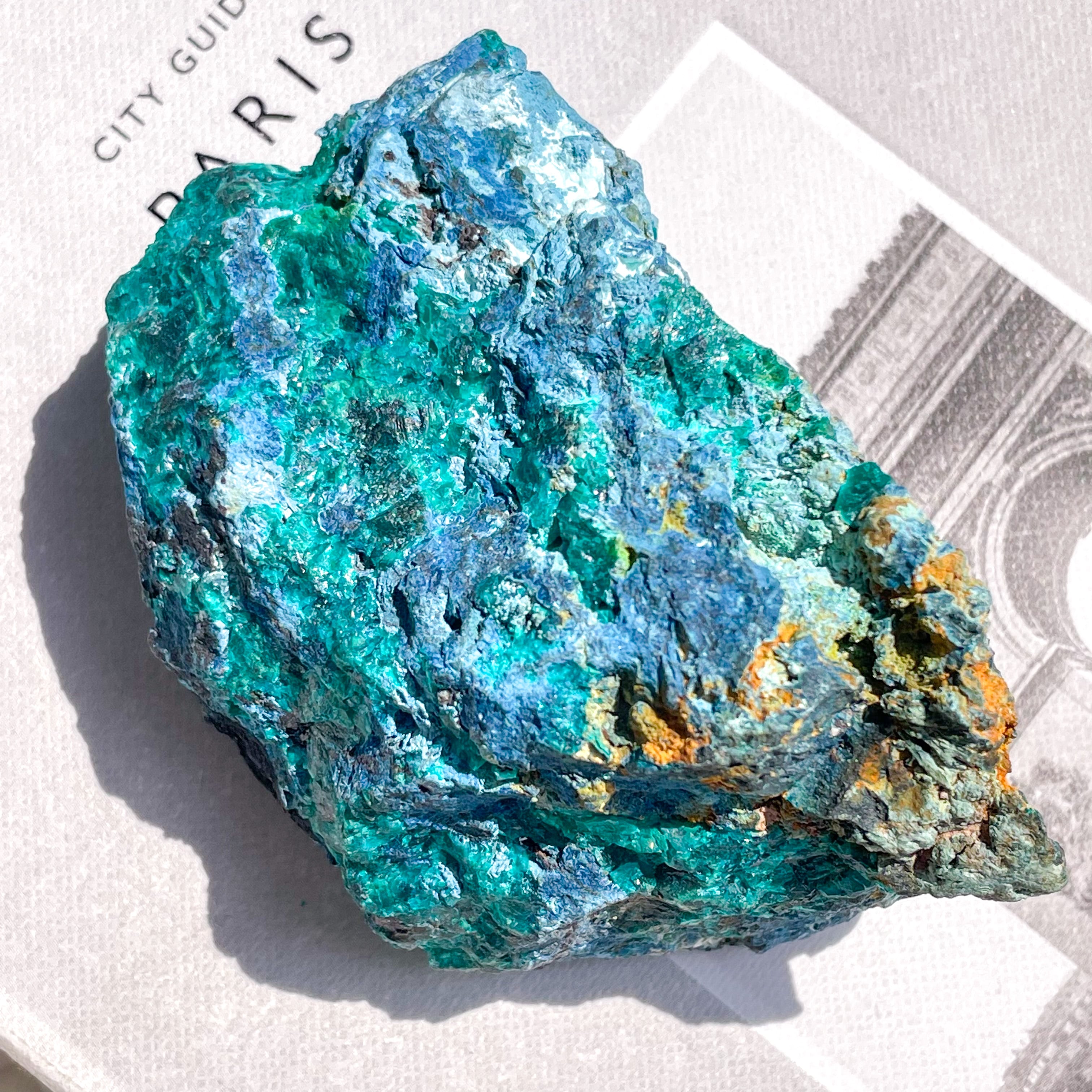 ダイオプテーズ ウィレマイト 共生 F13 鉱物 標本 原石 ダイオプテーズ