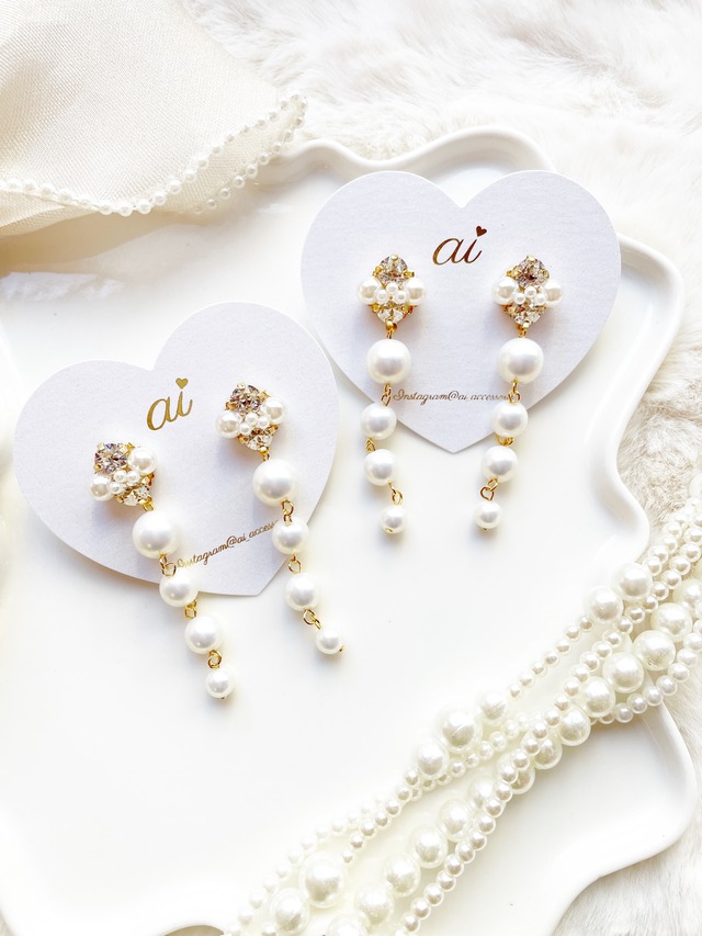 【柏木由紀様・ももいろクローバーZ百田夏菜子様ご着用】 bijou line pearl beads