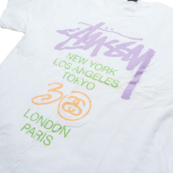 STUSSY ステューシー LOCAL COLOR WORLD TOUR Tシャツ 白 Size【L