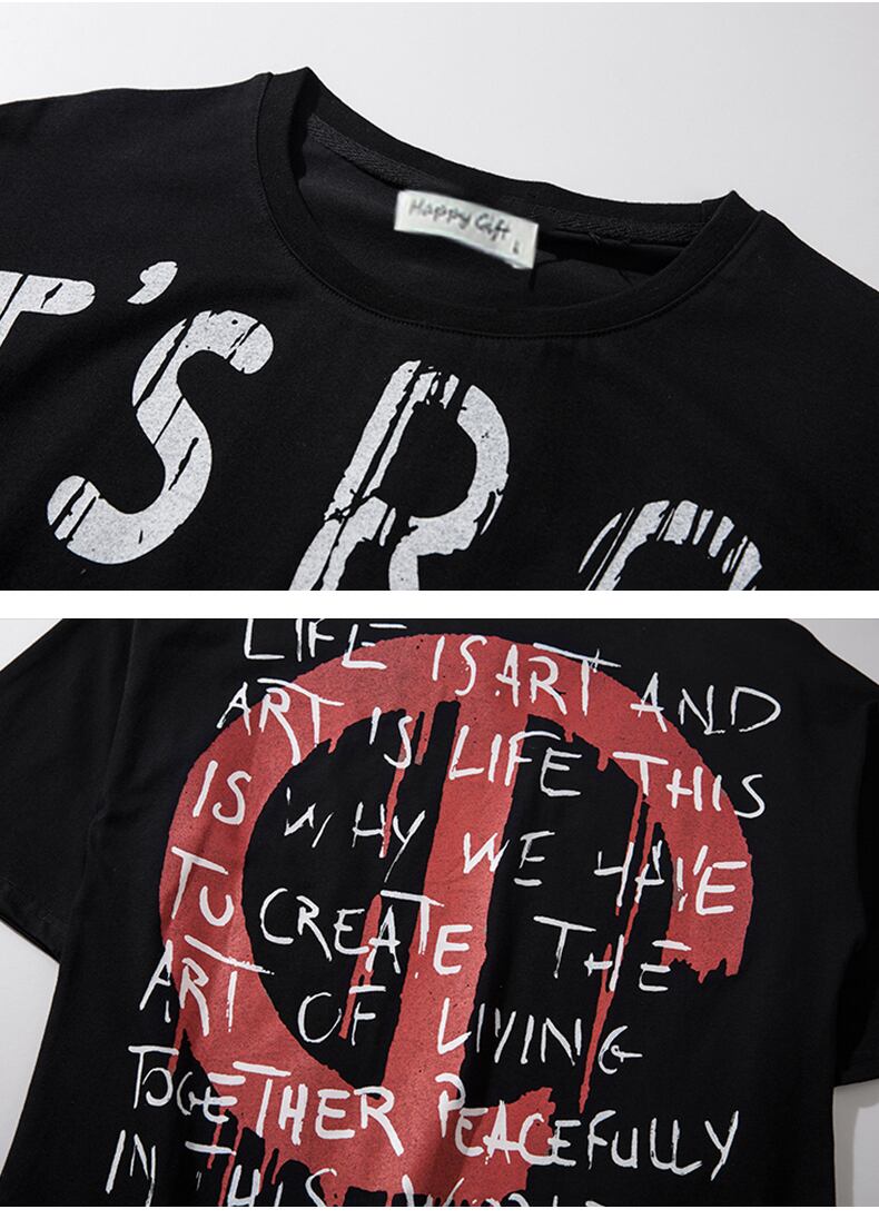 全2色 Tシャツ カットソー プリント カジュアル ストリート 