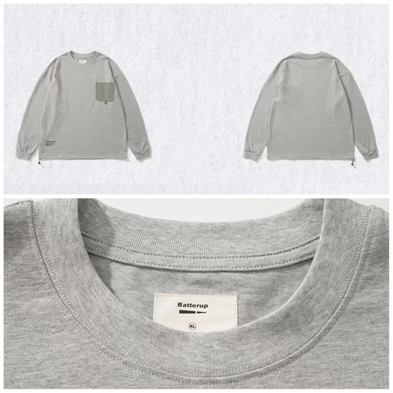 Contrast pocket long sleeve tee1532 - 8