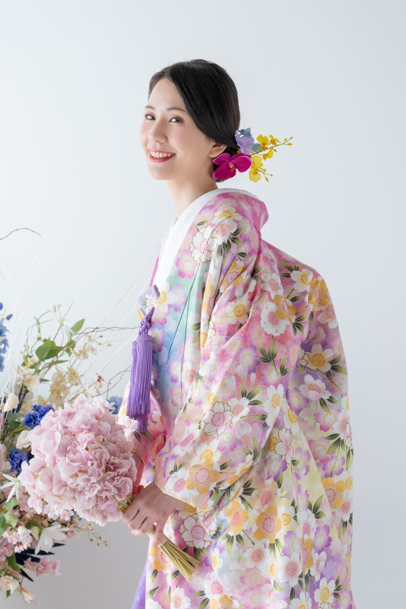 色打掛レンタル フルセット 虹地枝垂桜花文 031 | きものレンタル as