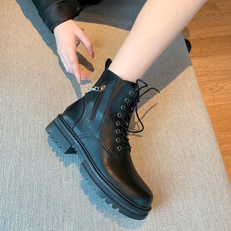 スタンダードショートブーツオータムレッドチェーン スタイル レトロ 靴 シューズ 秋物 部族の婦人靴99763694205