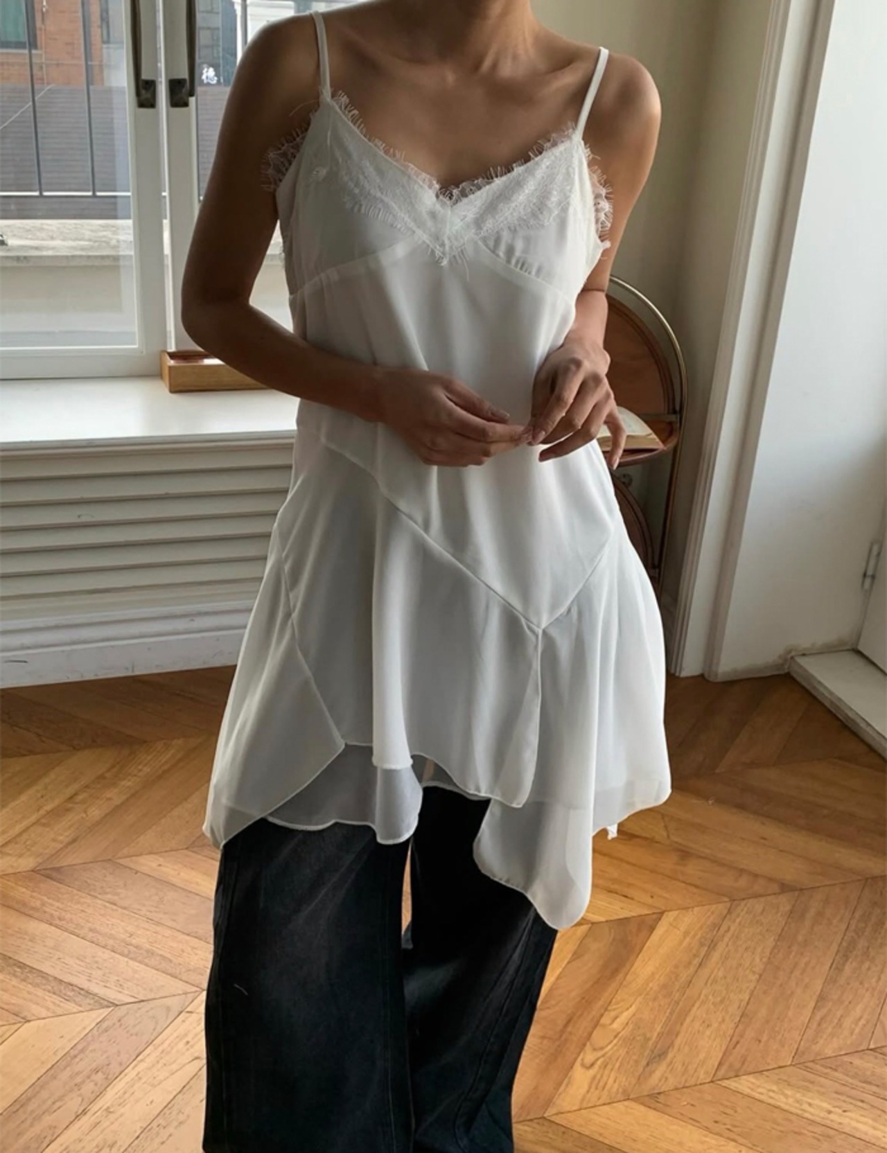 【新作5％OFF・3日間】Camisole Layered One-piece_2colors