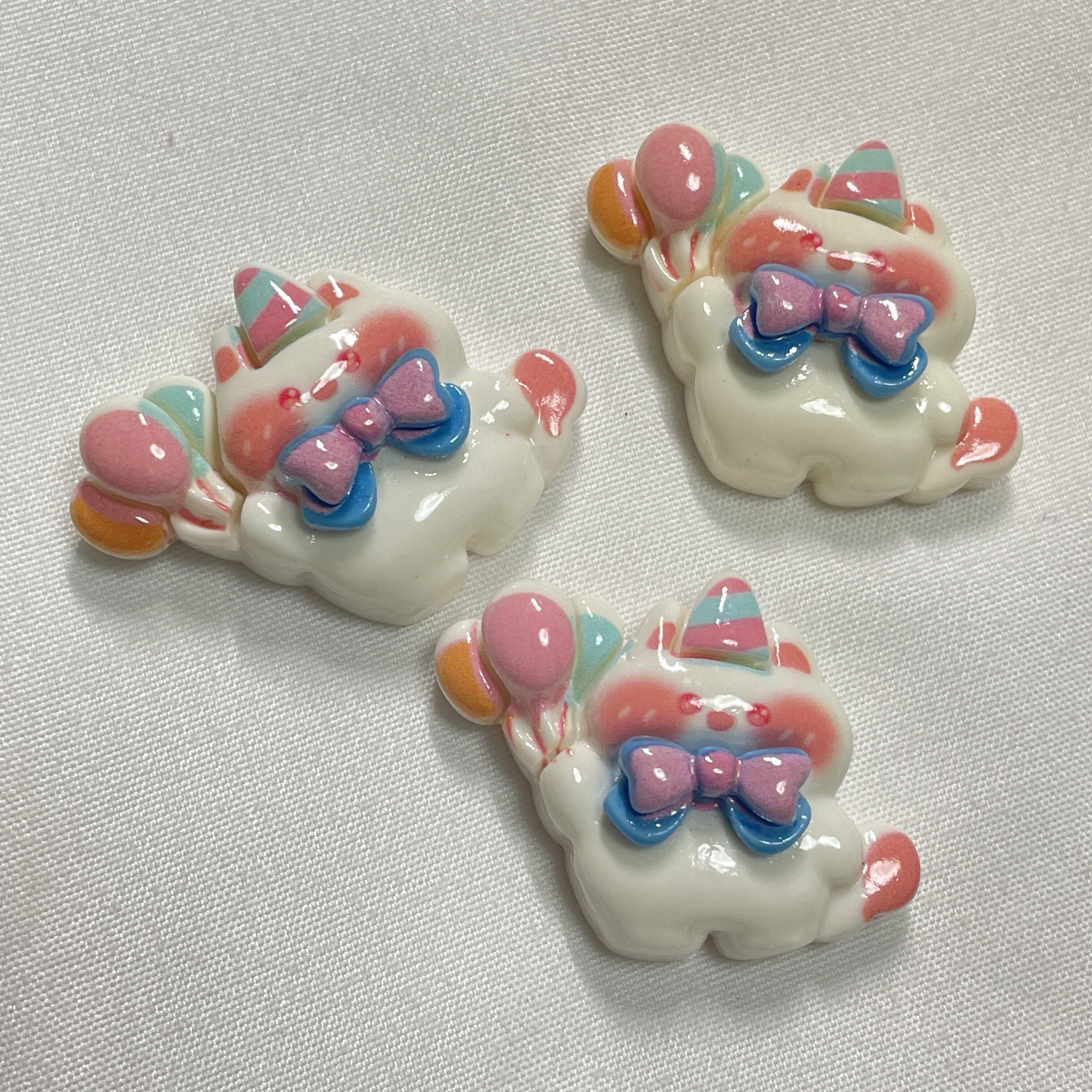 ねこ デコパーツ 風船 3個入り 貼り付けパーツ【DP-CT-BRN