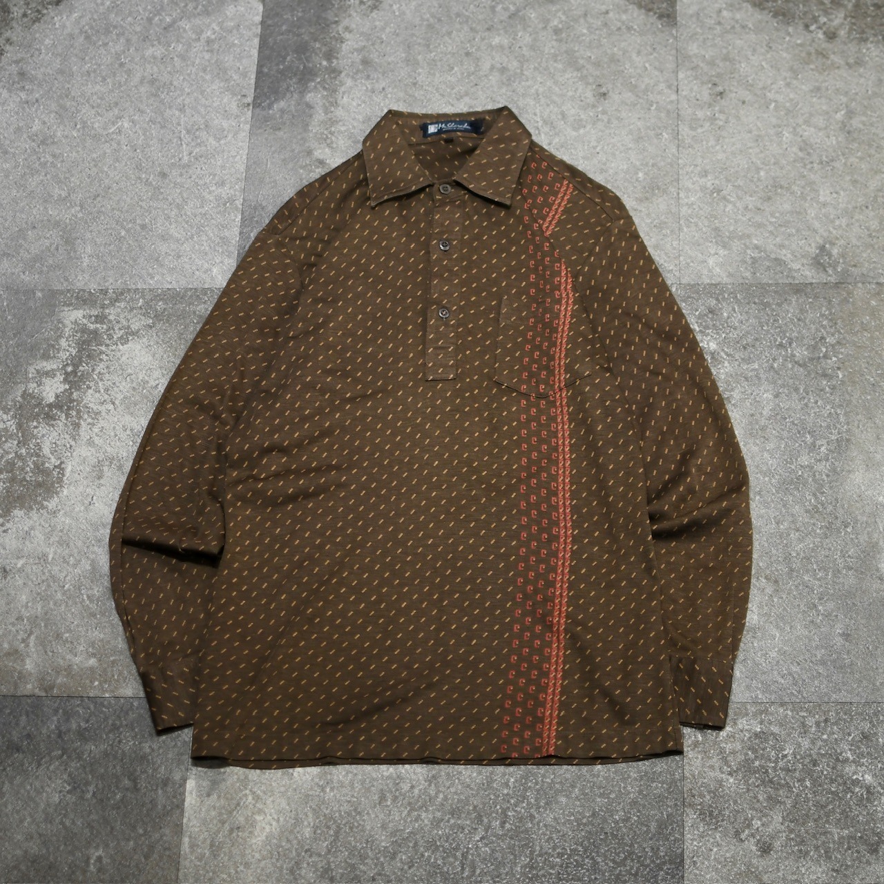 pattern polo shirt brown